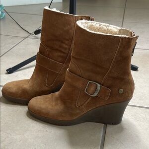 Ugg Brown Suede Wedge Boots